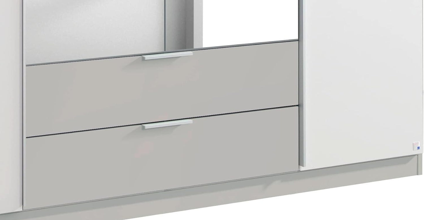 armadio moderno per camera da letto in legno ante specchio bianco grigio RRK2666,20399K
