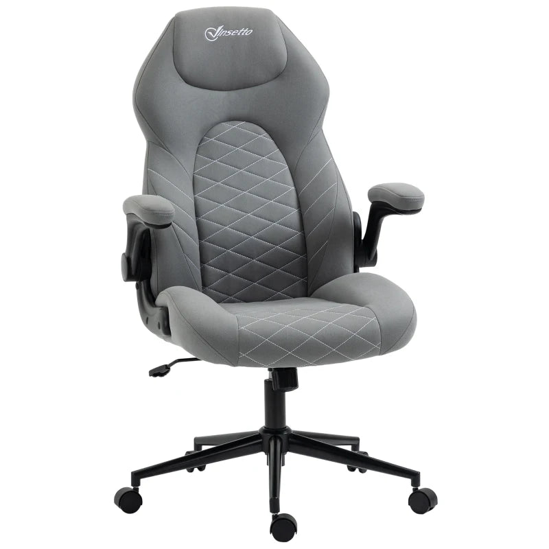 Sedia da Ufficio Ergonomica e Reclinabile ad Altezza Regolabile, 65.5x69.5x112-122 cm, Grigio Chiaro KJ6921-565V70LGKJ6