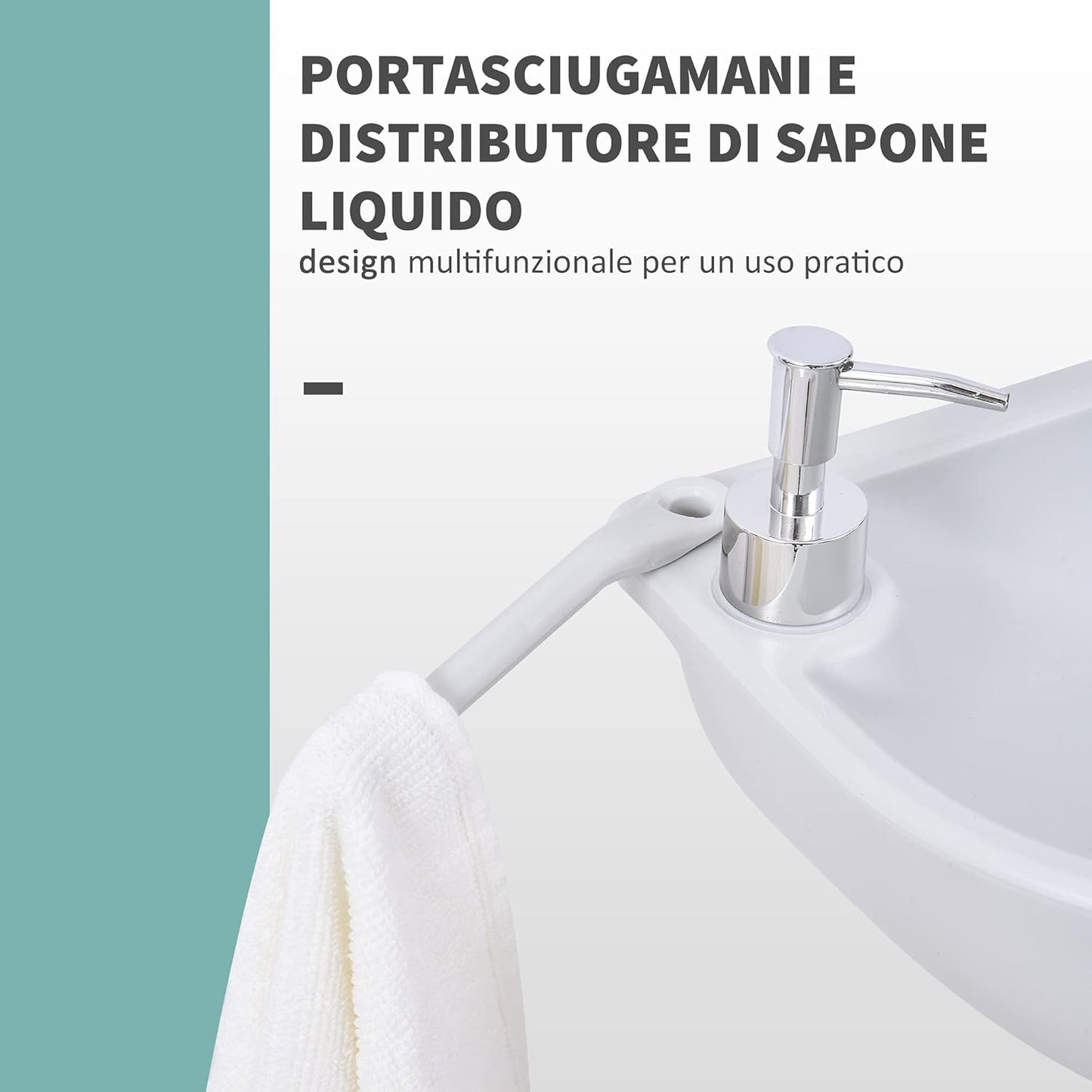 Lavabo Portatile da Campeggio con 2 Ruote, Maniglia, Serbatoio Acqua 17L e Serbatoio Sapone 3.5L, 51x33.5x103cm YH8A20-083D55