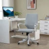 Sedia da Ufficio Ergonomica, Altezza Regolabile e Funzione Dondolo, Poltrona Girevole con Ruote, 62x69x92-100cm, Grigio Bianco JK7921-536GYJK7