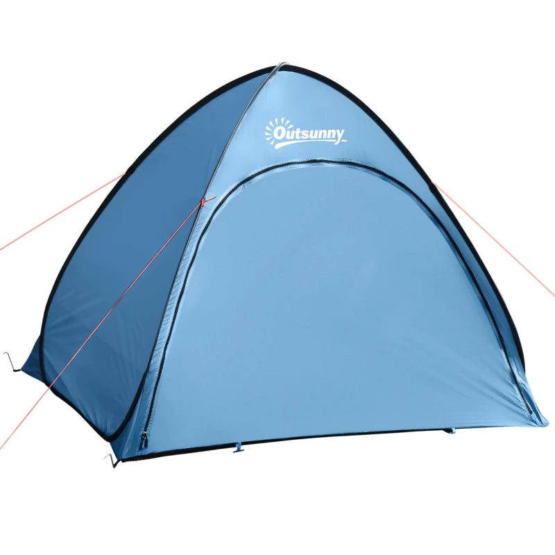 Tenda da Spiaggia per 2-3 Persone in Poliestere, PE e Acciaio con Tasche Portaoggetti, 150x115x110 cm PW4A20-301V00LBPW4