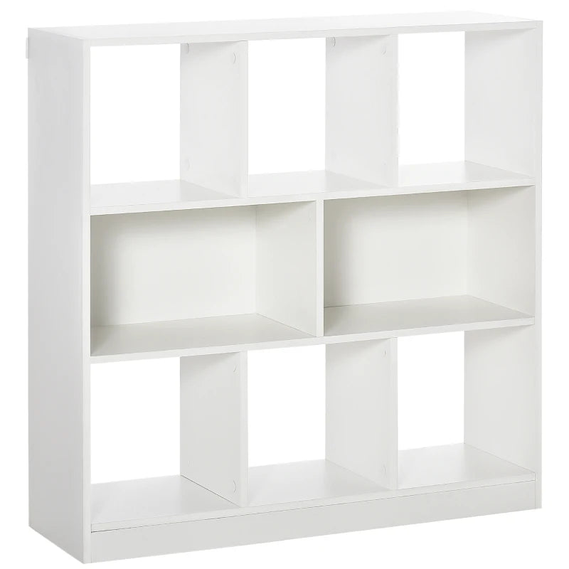 Mobile Libreria Portaoggetti a 3 Livelli e 8 Ripiani Totali, in MDF, 97.5x30x100 cm, Bianco NH3838-098WTNH3