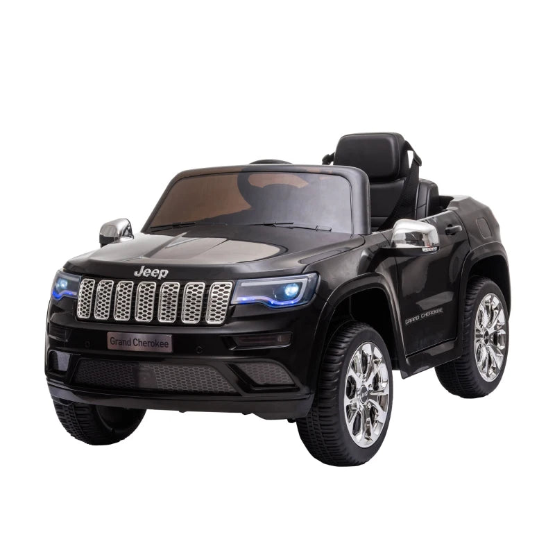 Macchina Elettrica Jeep per Bambini 12V, Guida Manuale e con Telecomando Velocità 0-3km/h, 114x76x58cm, Nero KH4370-190KH4