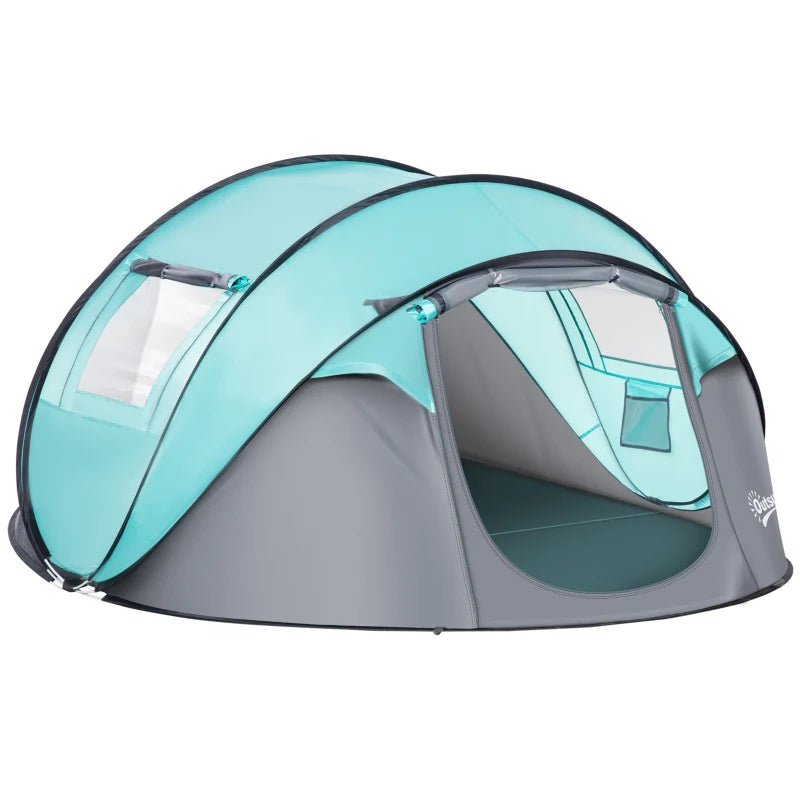 Tenda da Campeggio 3 Persone a Cupola, Tenda Pop-Up Automatica a Igloo, 286x209x122cm, Azzurro EK9A20-261EK9