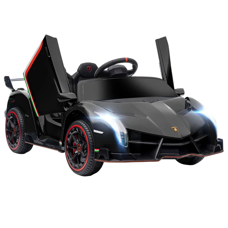 Macchina Elettrica per Bambini Lamborghini Veneno 12V con Telecomando, Età 3-6 Anni, Nero KJ9370-279V90BKKJ9