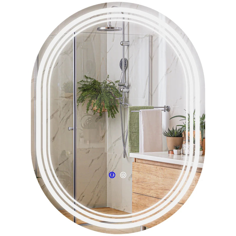 Specchio Bagno con Luce LED a 3 Temperature, Controlli Touch e Antiappannamento, 80x60cm WE6834-656V01CRWE6