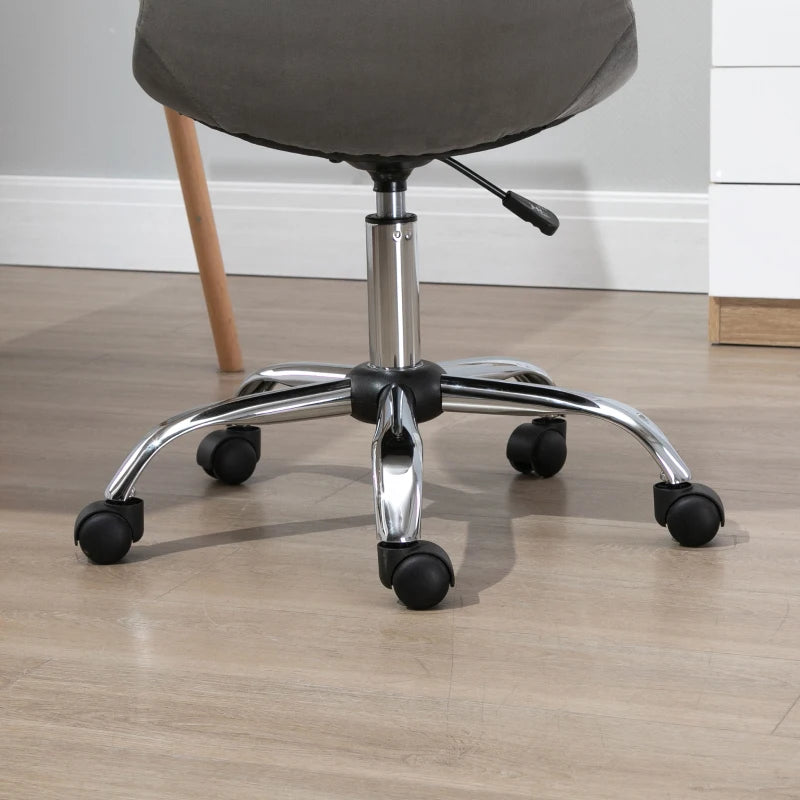 Sedia Girevole , Design Ergonomico e Regolabile Senza Braccioli, Grigio, 59x59x81-91cmED3921-366GYED3