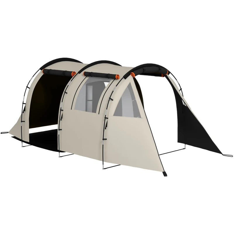 Tenda da Campeggio 4-5 Persone con Copertura Oscurante, Impermeabile con Borsa di Trasporto, Kaki WO7A20-405V01KKWO7