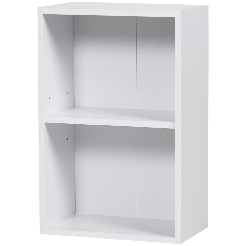 Libreria Bassa in Legno, Mobiletto Multiuso Design Moderno Bianco con Ripiano Regolabile 40x24x61cm JK502-0598JK5