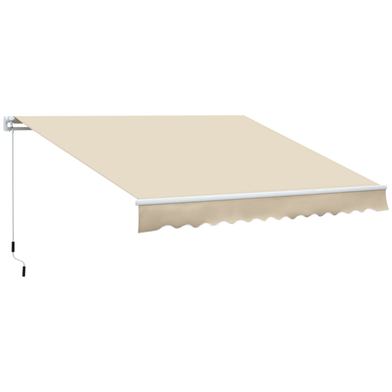 Tenda da Sole per Esterno Avvolgibile a Bracci con Apertura a Manovella, 350x250 cm, Crema HN5840-174V00CWHN5