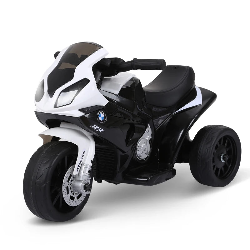 Moto Elettrica per Bambini Max. 20kg con Licenza BMW, 3 Ruote, Batteria Ricaricabile 6V, Bianca Nera, 66x37x44cm GB5370-064BKGB5