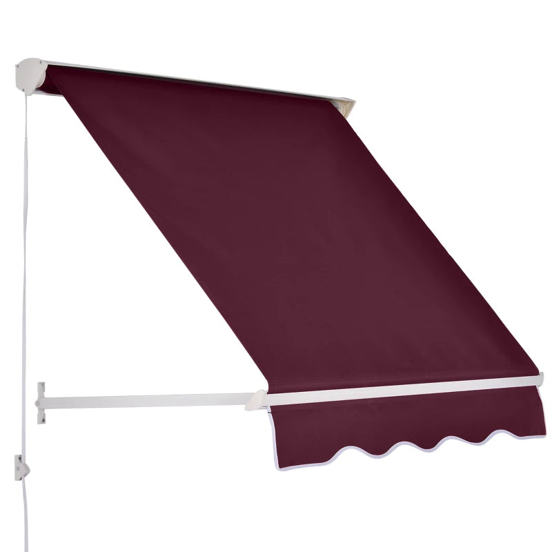 Tenda da Sole a Caduta con Rullo Avvolgibile e Angolazione Regolabile 0-120°, 180×70cm, Rosso EW801-0152EW8