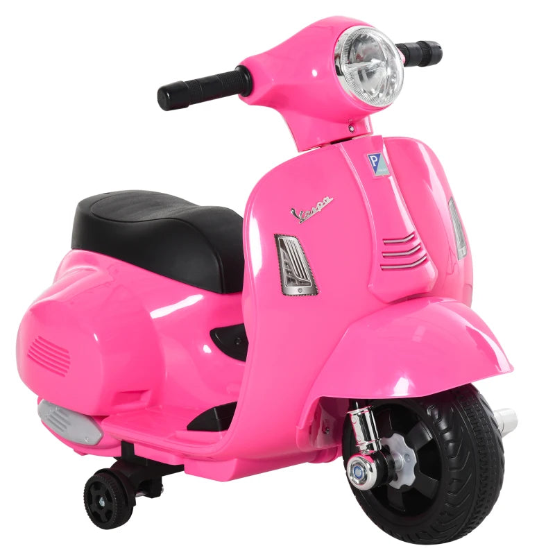 Moto Elettrica per Bambini con Licenza Ufficiale Vespa Batteria 6V, Fari e Clacson, per Bimbi da 18-36 mesi, Rosa, 66.5x38x52cm BV6370-138PKBV6