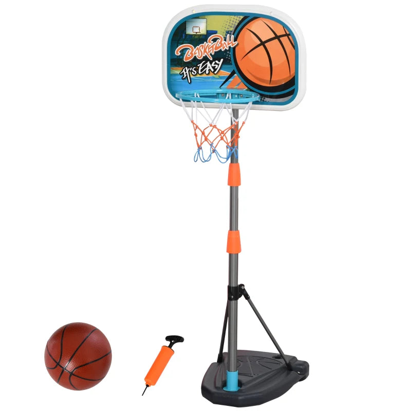 Set Canestro per Bambini Regolabile in Altezza con Palla da Basket Base e Pompa Gonfiaggio Inclusi DF6341-039DF6