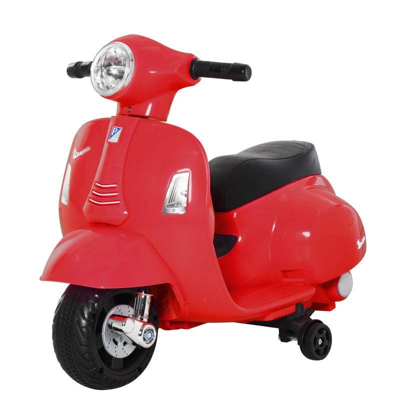 Moto Elettrica per Bambini con Licenza Ufficiale Vespa Batteria 6V, Fari e Clacson, per Bimbi da 18-36 mesi, Rosso, 66.5x38x52cm BG6370-138RDBG6