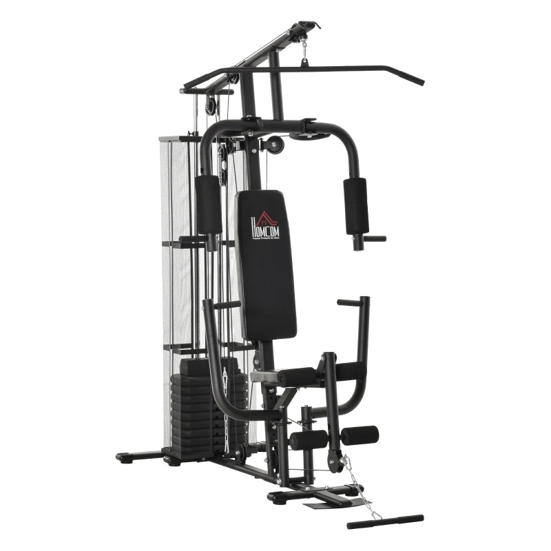 Stazione Fitness Palestra Multifunzione per Allenamento a Casa e Professionale, Acciaio 150x110x210cm Nero ZB5A91-134BKZB5