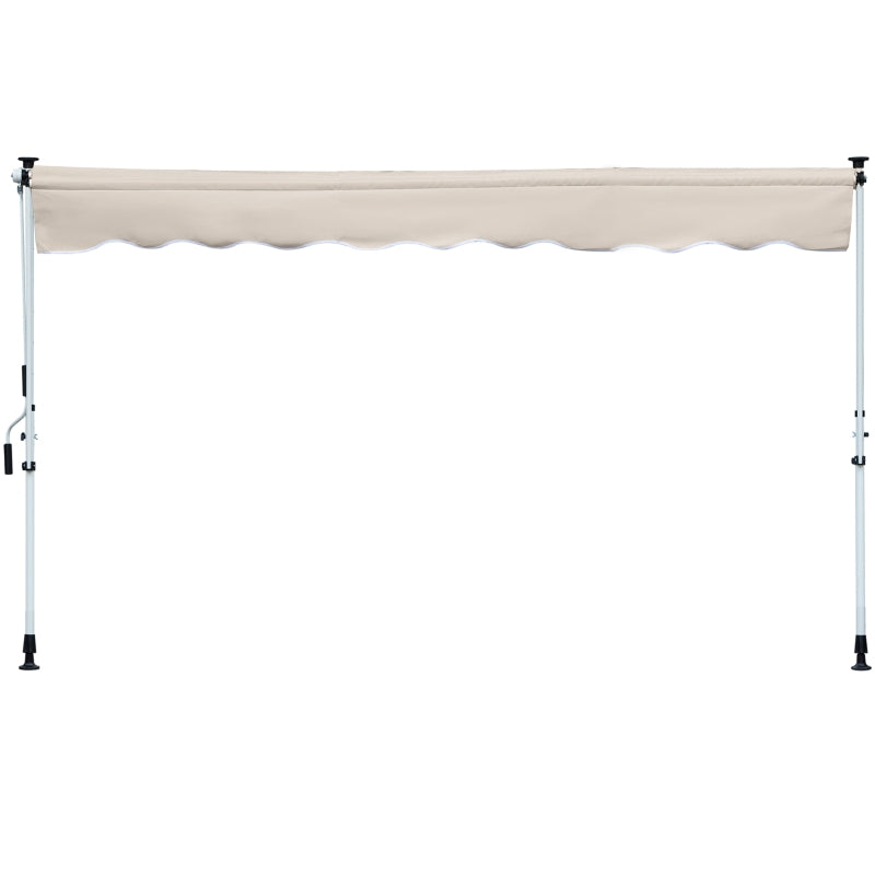 Tenda da Sole a Bracci 4x1.2m con Manovella e Struttura Telescopica, Cachi HY9840-183V01HY