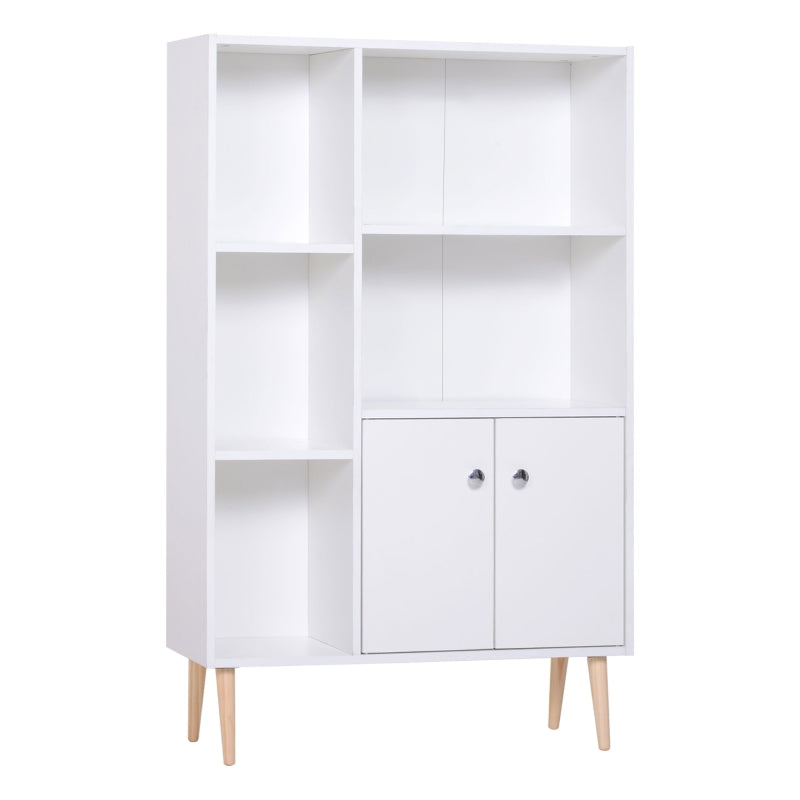 Mobiletto Libreria con Piedini in Legno di Pino Bianco 80x23.5x123cm AS9836-114WTAS9