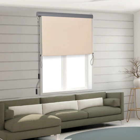 Tenda Avvolgibile Parasole con Manovella, Installazione a Muro o Soffitto, 120x200cm, Beige ZS4830-235CWZS4