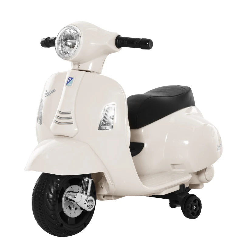 Moto Elettrica per Bambini con Licenza Ufficiale Vespa Batteria 6V, Fari e Clacson, per Bimbi da 18-36 mesi, Bianco, 66.5x38x52cm BV9370-138WTBV9