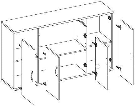 credenza moderna madia soggiorno cucina ingresso cassettiera camera salotto in legno mobile multiuso ufficio studio dispensa moderno buffet tv bianco T2056,122S