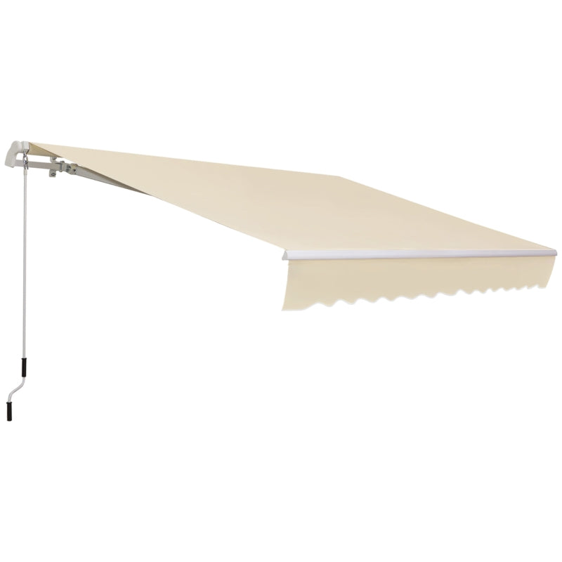 Tenda da Sole per Esterno Avvolgibile a Bracci con Apertura a Manovella, 350x250 cm, Crema HN5840-174V00CWHN5