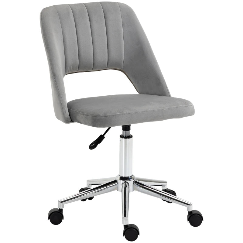 Sedia da Ufficio Ergonomica e Girevole, Sedia Imbottita per Scrivania con Altezza Regolabile, Grigio 49x60x79-91cm DR2921-481V80GYDR2