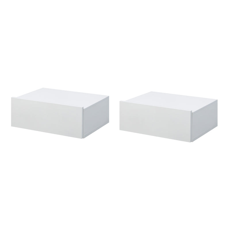 Set 2 Comodini Sospesi in Legno, Design Moderno, 40x30x15cm - Bianco LK6831-481WTLK6