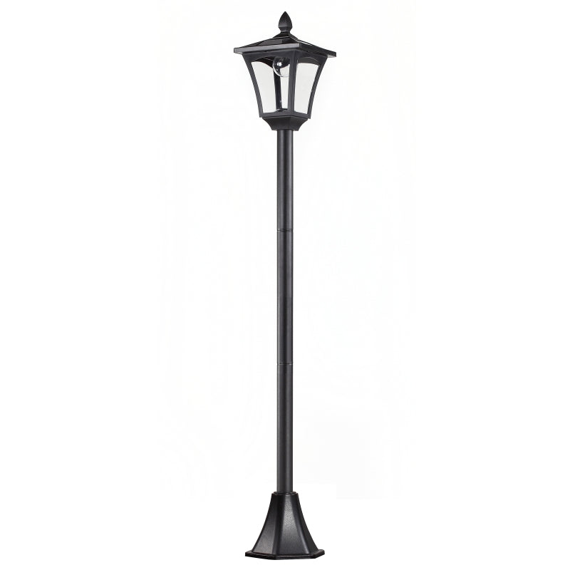 Lampione LED da Esterno ad Energia Solare Lampada da Giardino Lampada da Terra Impermeabile IP44 18×18×160cm Nero XN4842-108XN4