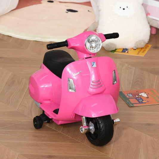 Moto Elettrica per Bambini con Licenza Ufficiale Vespa Batteria 6V, Fari e Clacson, per Bimbi da 18-36 mesi, Rosa, 66.5x38x52cm BV6370-138PKBV6