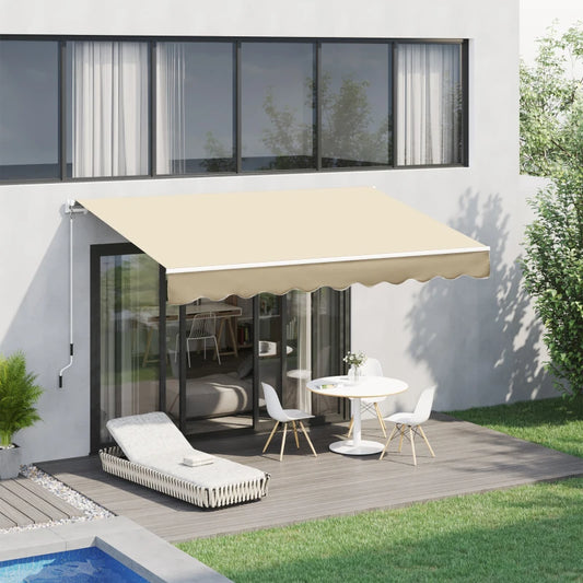 Tenda da Sole Avvolgibile a Caduta con Manovella, in Alluminio e Poliestere, 3x2.5m, Beige TR4840-150CWTR4