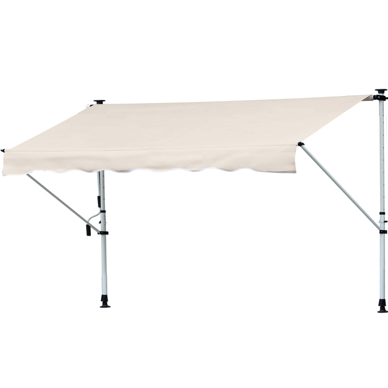 Tenda da Sole a Bracci 4x1.2m con Manovella e Struttura Telescopica, Cachi HY9840-183V01HY