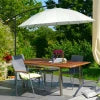 Ombrellone Decentrato da Giardino 3x2.6 m a Braccio con Base a Croce, Bianco Crema 84D-118CW