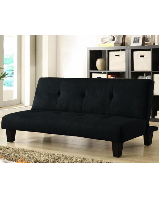 divano 3 posti moderno letto reclinabile nero microfibra salotto soggiorno sofà ufficio studio