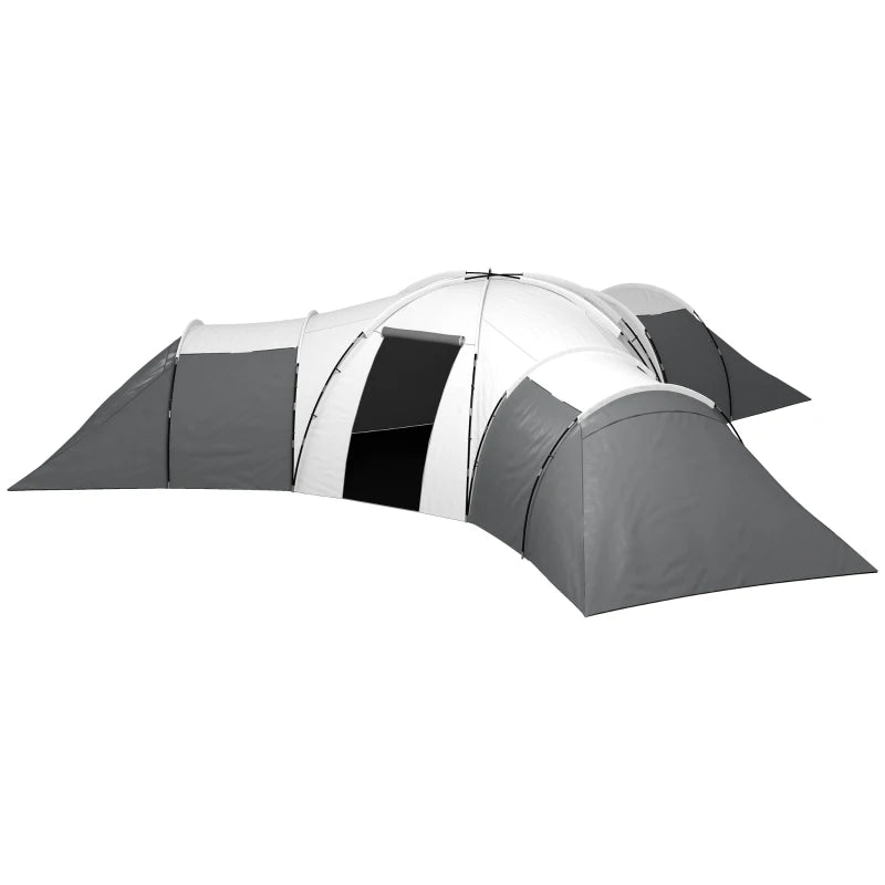 Tenda da Campeggio 6 Posti Impermeabile con 3 Aree Notte, Soggiorno e Portico, in tessuto Oxford, Grigio WQ1A20-351V00CGWQ1