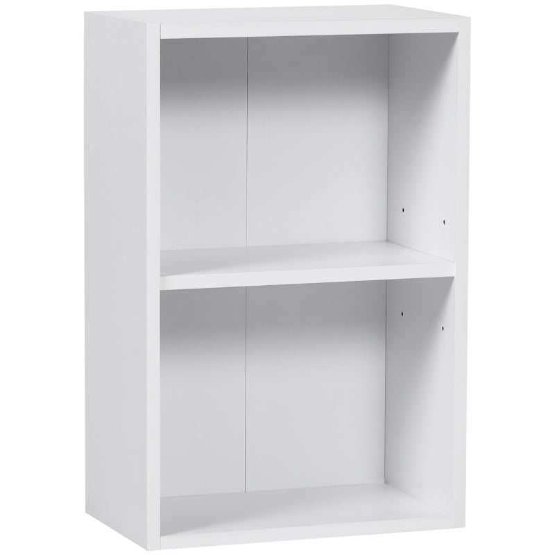 Libreria Bassa in Legno, Mobiletto Multiuso Design Moderno Bianco con Ripiano Regolabile 40x24x61cm JK502-0598JK5