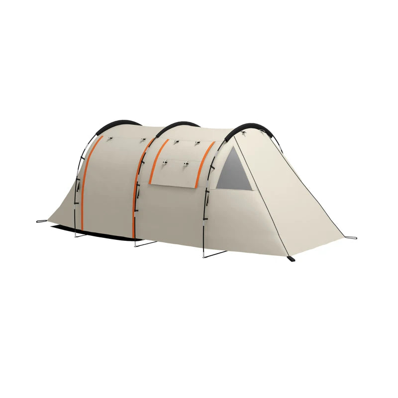 Tenda da Campeggio 4-5 Persone con Copertura Oscurante, Impermeabile con Borsa di Trasporto, Kaki WO7A20-405V01KKWO7