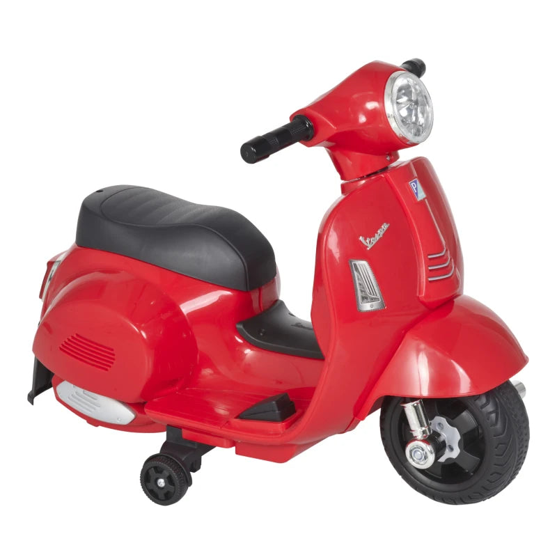 Moto Elettrica per Bambini con Licenza Ufficiale Vespa Batteria 6V, Fari e Clacson, per Bimbi da 18-36 mesi, Rosso, 66.5x38x52cm BG6370-138RDBG6