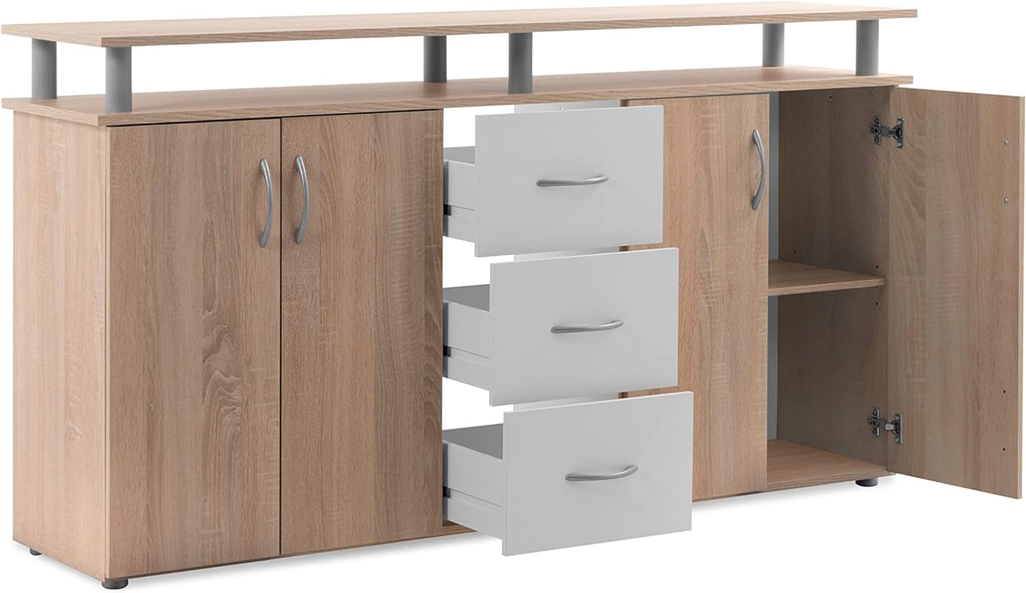 credenza moderna madia soggiorno cucina ingresso cassettiera camera salotto in legno mobile multiuso ufficio studio dispensa moderno buffet tv marrone T2253,66S