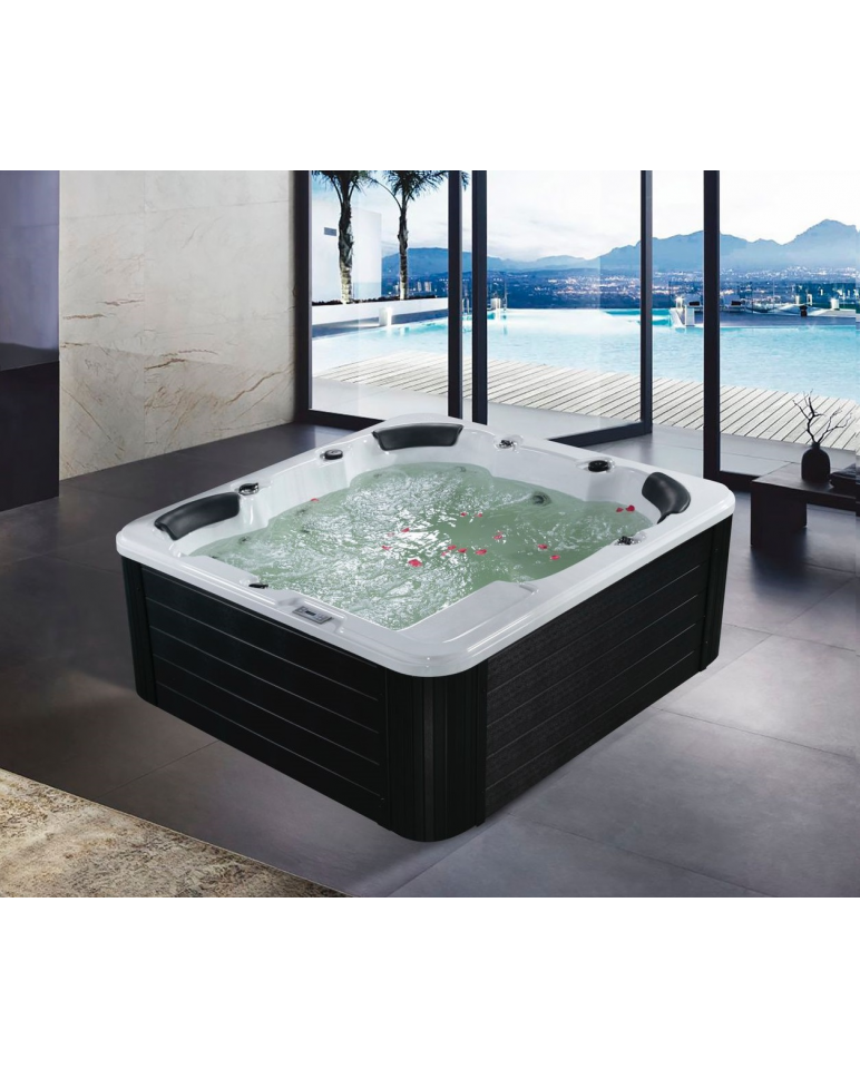 piscina con massaggio massaggiante spa riscaldante vasca idromassaggio piscina fuori terra per esterno interno gonfiabile 8 POSTI 200X200X88CM SPA 30 GETTI 2 POMPE MINIPISCINA CON RISCALDATORE BALBOA PC FULL BLUETOOTH OZONO LED