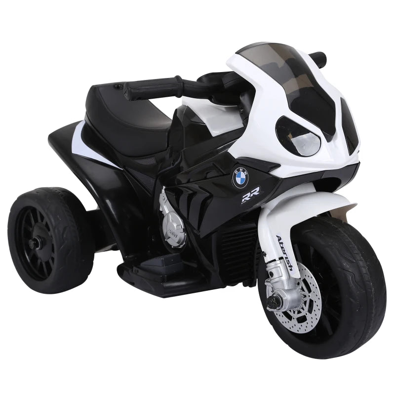 Moto Elettrica per Bambini Max. 20kg con Licenza BMW, 3 Ruote, Batteria Ricaricabile 6V, Bianca Nera, 66x37x44cm GB5370-064BKGB5