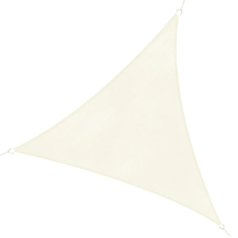 Tenda Parasole Triangolare 4x4x4 m in Tessuto Anti-UV Impermeabile Beige per Esterni TR401-0620TR4