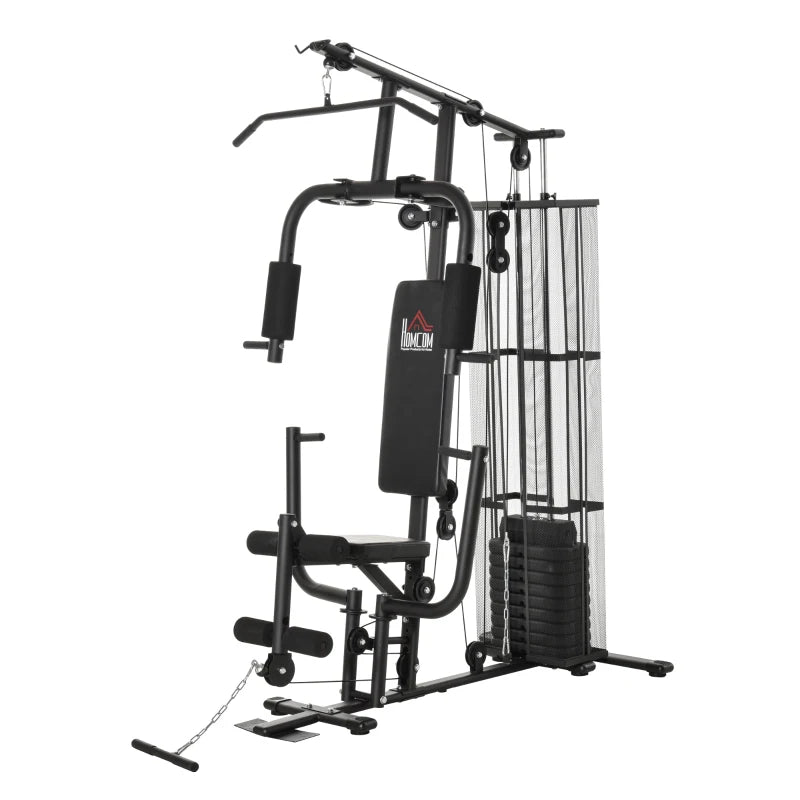 Stazione Fitness Palestra Multifunzione per Allenamento a Casa e Professionale, Acciaio 150x110x210cm Nero ZB5A91-134BKZB5