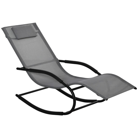 Sdraio a Dondolo Zero Gravity Ergonomica, in Metallo e Texteline, 63x160x88cm  84B-681CG