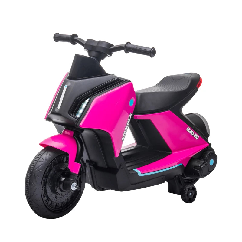 Moto Elettrica per Bambini 6V con Musica e Fari LED, Velocità 1.5-2.5km/h, Età 2-4 Anni, 80x39.5x51cm, Rosa BG4370-168V90PKBG4