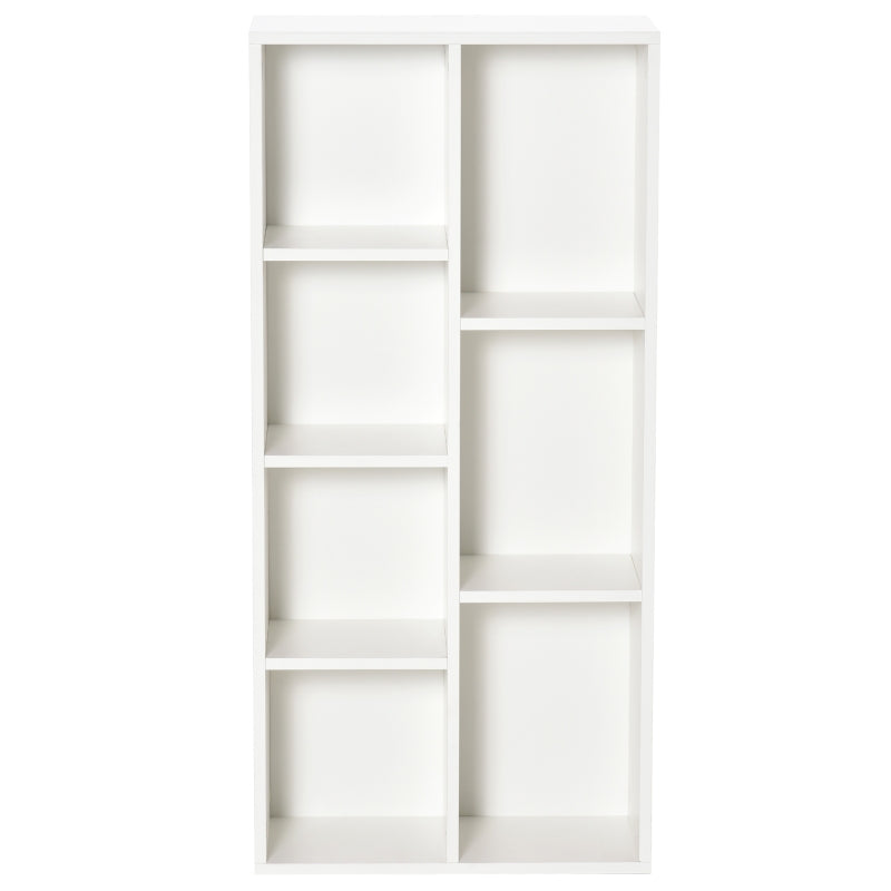 Libreria Moderna a Cubi con 7 Ripiani, in Legno Truciolato, 50x24x106 cm, Bianca VF6836-367WTVF6