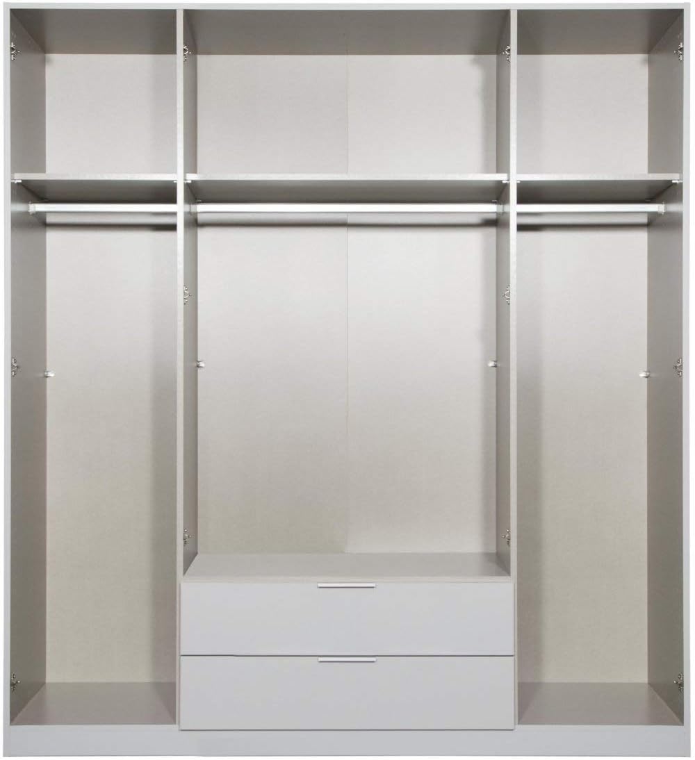 armadio moderno per camera da letto in legno ante specchio bianco grigio RRK2666,20399K