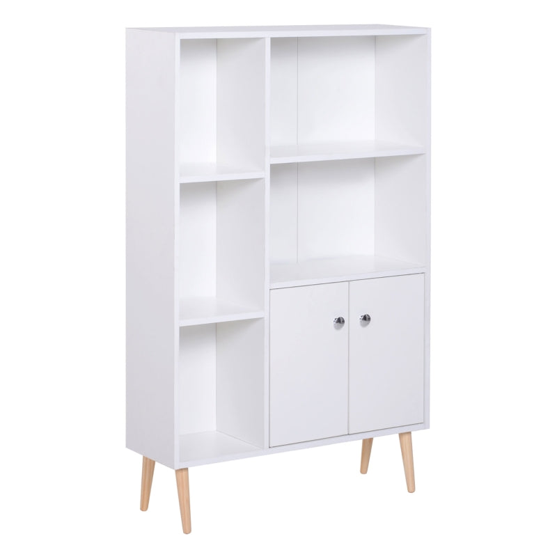 Mobiletto Libreria con Piedini in Legno di Pino Bianco 80x23.5x123cm AS9836-114WTAS9