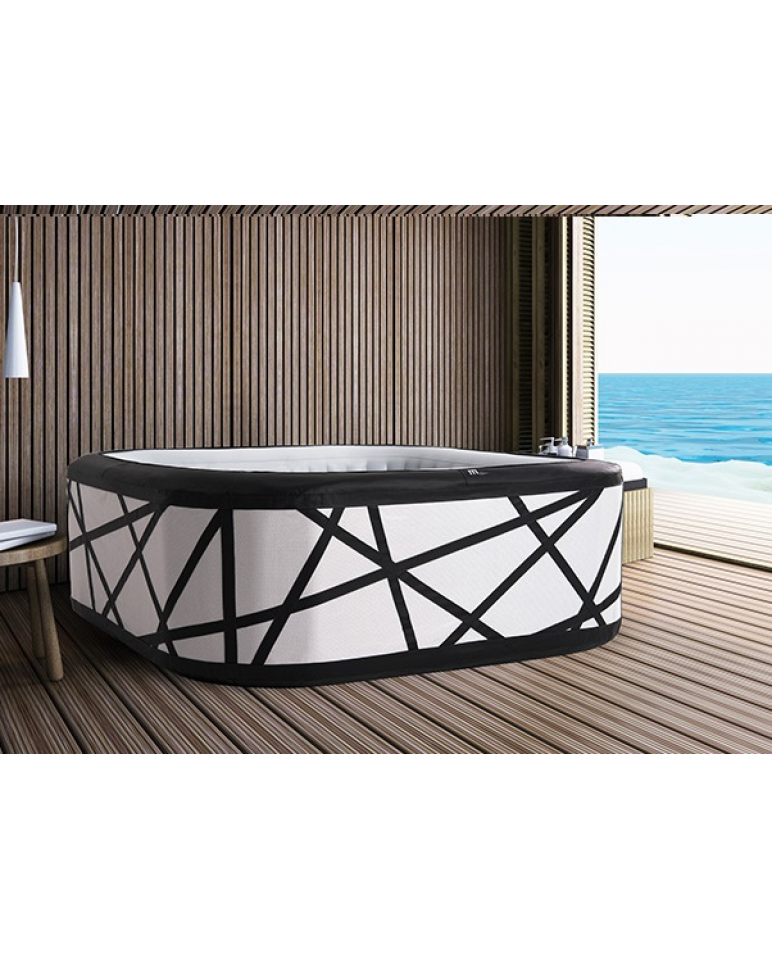 piscina con massaggio massaggiante spa riscaldante vasca idromassaggio piscina fuori terra per esterno interno 185CM 132 GETTI 6 POSTI SPA MINIPISCINA CON RISCALDATORE OZONO LED