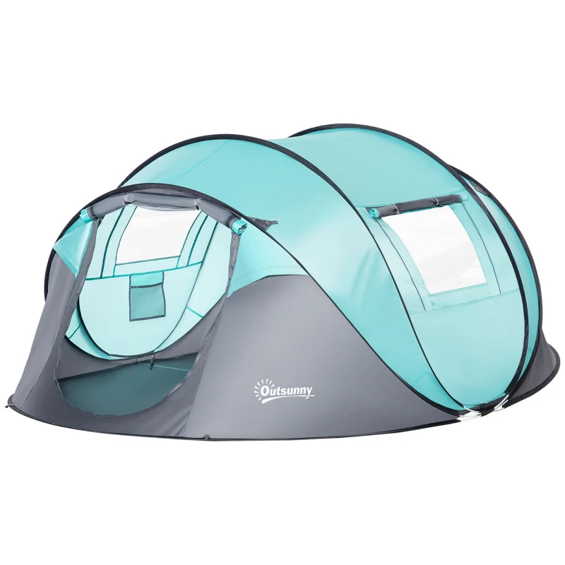 Tenda da Campeggio 3 Persone a Cupola, Tenda Pop-Up Automatica a Igloo, 286x209x122cm, Azzurro EK9A20-261EK9